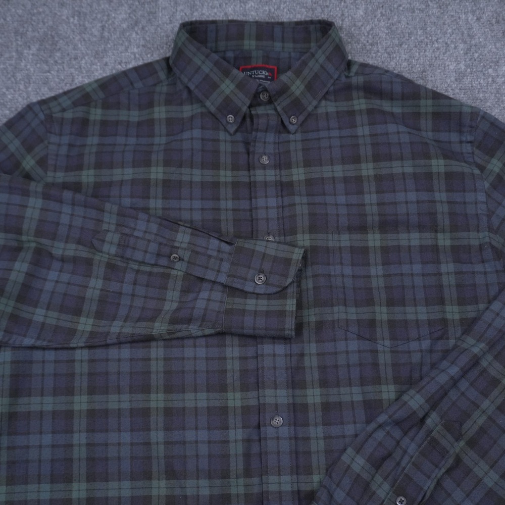 UNTUCKit Button Down Mens XL Green Navy Plaid Vittorio Long Sleeve Shirt
